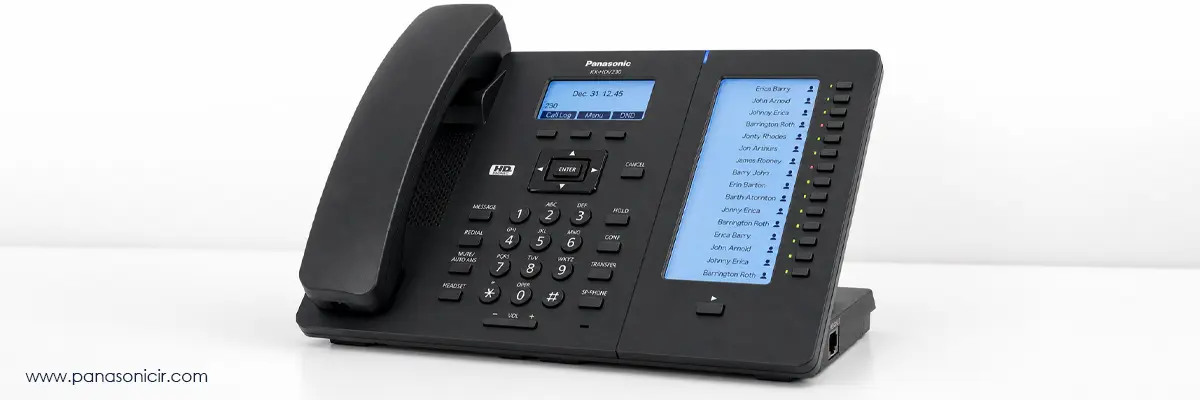 تلفن تحت شبکه SIP پاناسونیک KX-HDV230 1 تلفن تحت شبکه SIP پاناسونیک KX-HDV230 با نمایشگر جانبی ۵ اینچی و ۲۴ کلید DSS