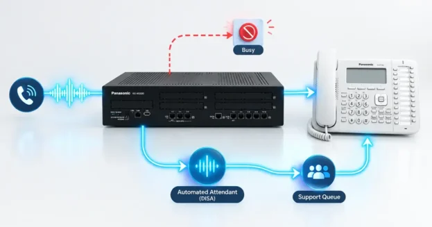 سناریوی مدیریت هوشمند تماس اشغال در سانترال پاناسونیک KX-NS500