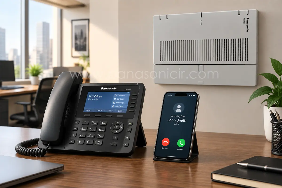 دستگاه سانترال پاناسونیک KX-HTS32 2 نقد و بررسی دستگاه سانترال پاناسونیک KX-HTS32 و نحوه اتصال داخلیهای تحت شبکه و موبایل