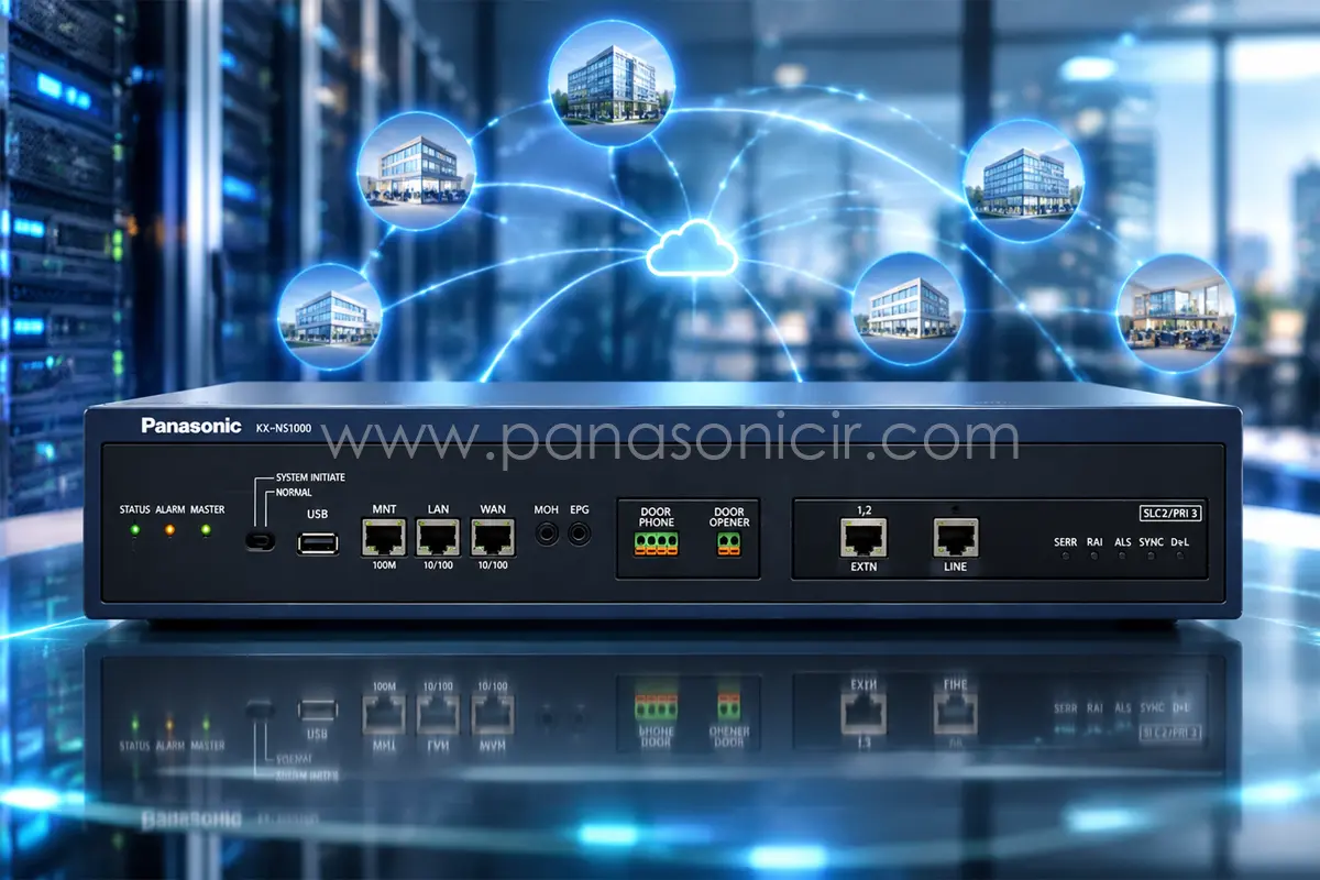 دستگاه سانترال پاناسونیک KX-NS1000 1 دستگاه سانترال تحت شبکه پاناسونیک مدل KX-NS1000 برای سازمانهای بزرگ و شعب متصل