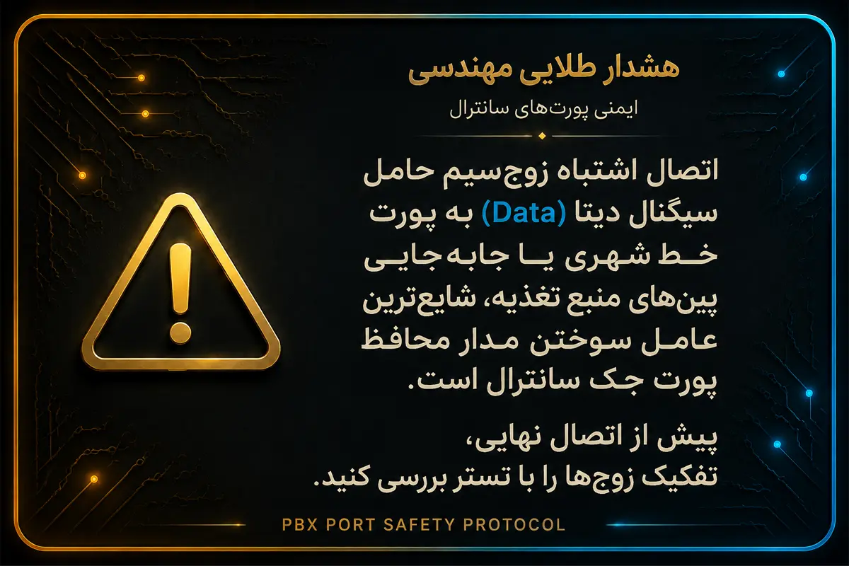 آموزش نصب سانترال کمظرفیت پاناسونیک | راهنمای گامبهگام KX-TES824 5 نکته کلیدی ایمنی در سیمبندی خطوط داخلی و شهری سانترال پاناسونیک