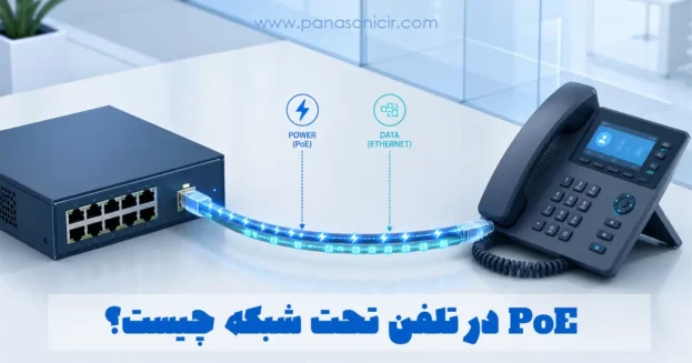 نمودار انتقال همزمان برق و داده در PoE