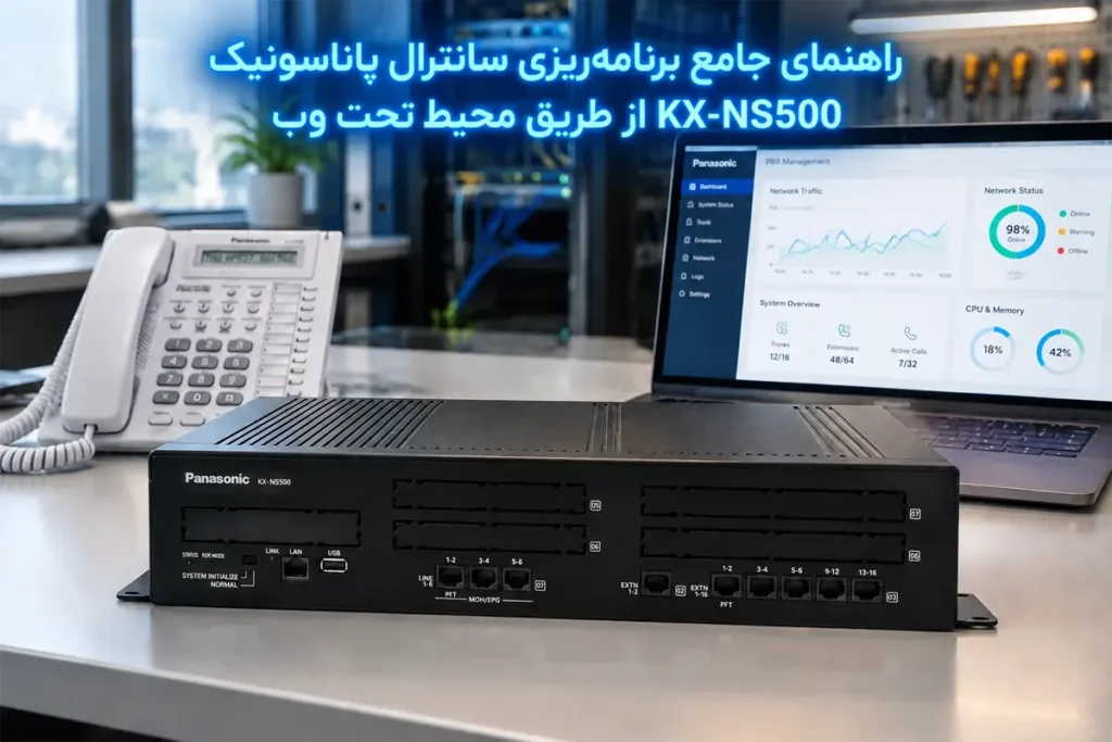 راهنمای جامع برنامه‌ریزی سانترال پاناسونیک KX-NS500 از طریق محیط تحت وب